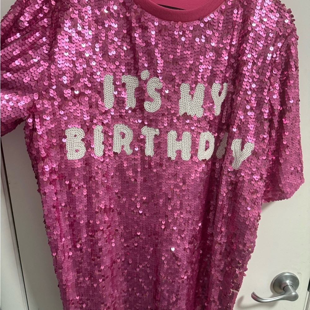 Pink Sequin "It's My Birthday" Party Dress